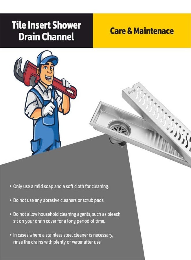 آي ستار قناة تصريف مياه الدش من الفولاذ المقاوم للصدأ من الدرجة 304 من iSTAR | شبكة تصريف مياه أرضية مقاومة للتآكل مع مصيدة للحشرات وفتحة جانبية للحمامات والشرفات وغرف الاستحمام والمطابخ (12 × 4 بوصات) - Image 5